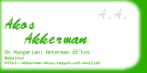 akos akkerman business card